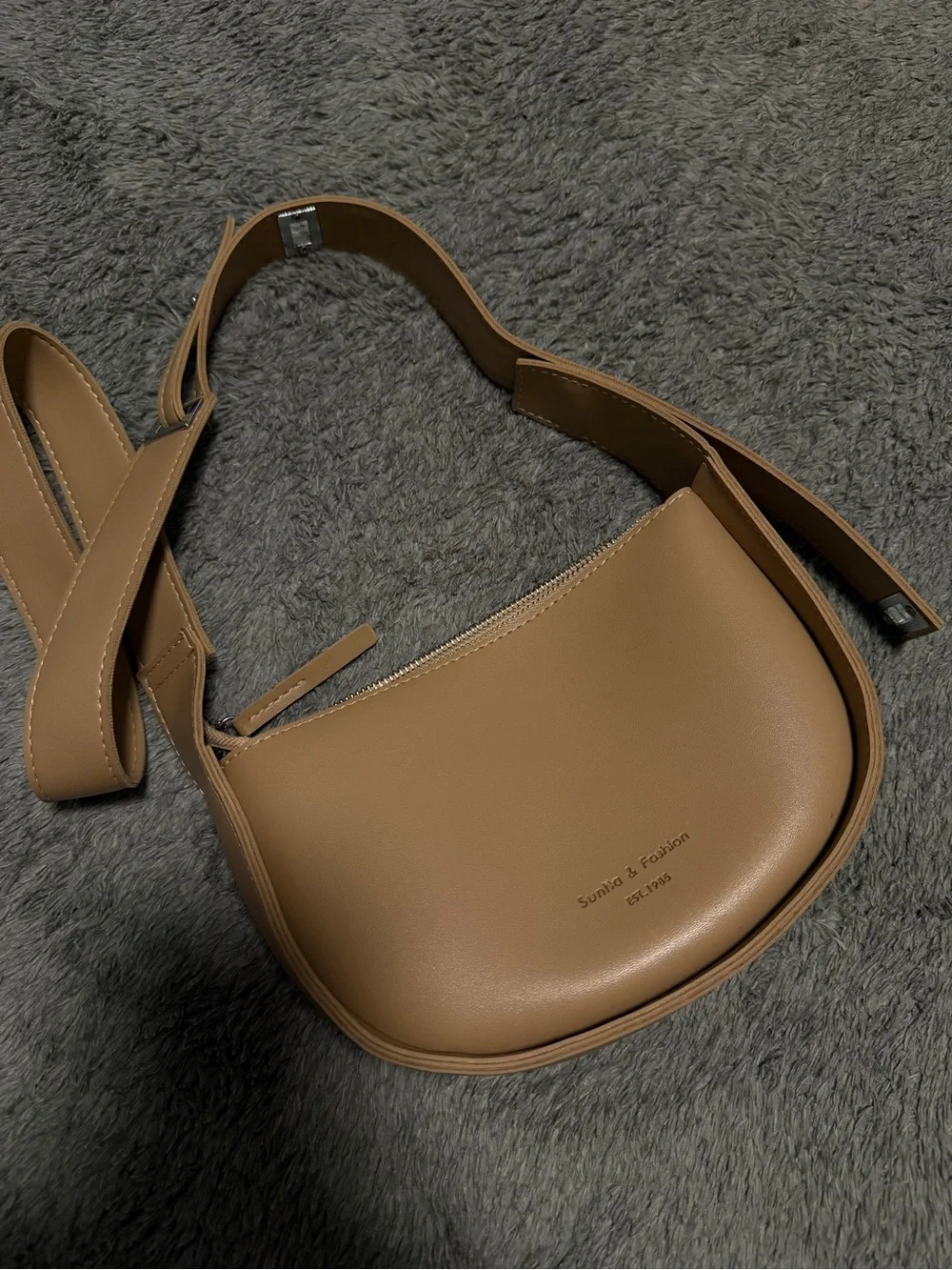 Tan Crossbody Saddle Bag